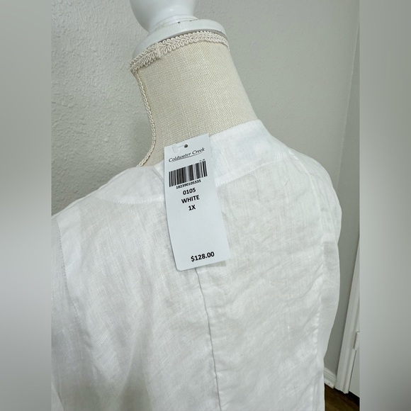 Coldwater Creek 100% linen drape open jacket size 1X Lagenlook NWT - Picture 6 of 9
